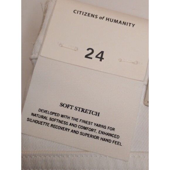 NWT Citizens Of Humanity Sz 24 White Ella Mid Rise Slim Crop Jeans Soft Stretch - Picture 5 of 16